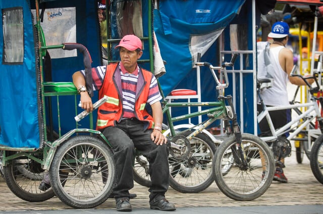 Bicitaxista en Bogotá