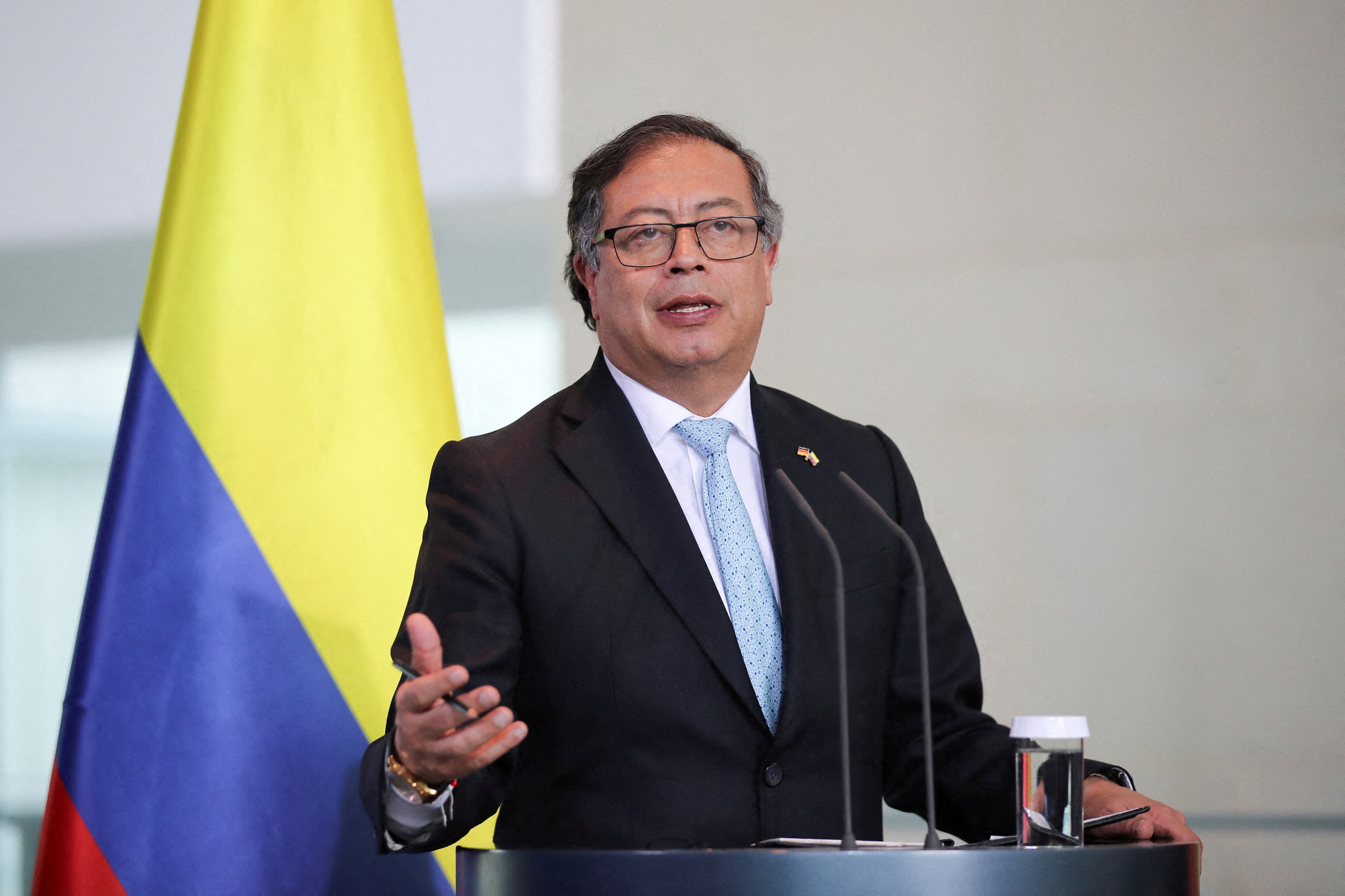 Gustavo Petro insistió en que Colombia no puede regresar a la sangre y a los "jóvenes fusilados" - crédito Nadja Wohlleben/Reuters