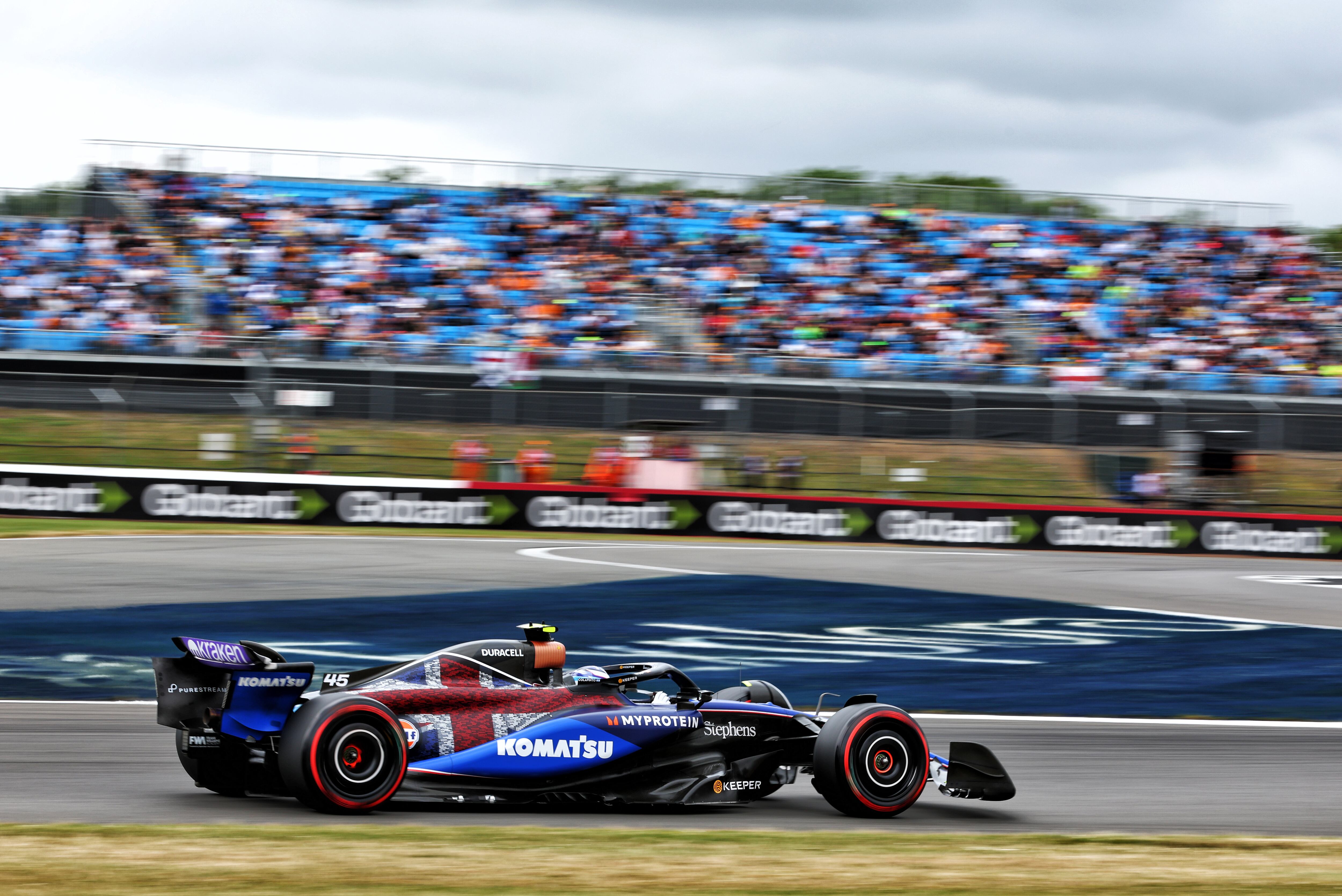 Franco Colapinto en la prueba que realizó con Williams en Silverstone (Foto: Williams Racing)