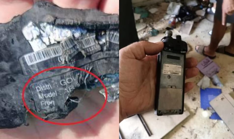 Un beeper y un walkie talkie dañados tras explotar en Líbano