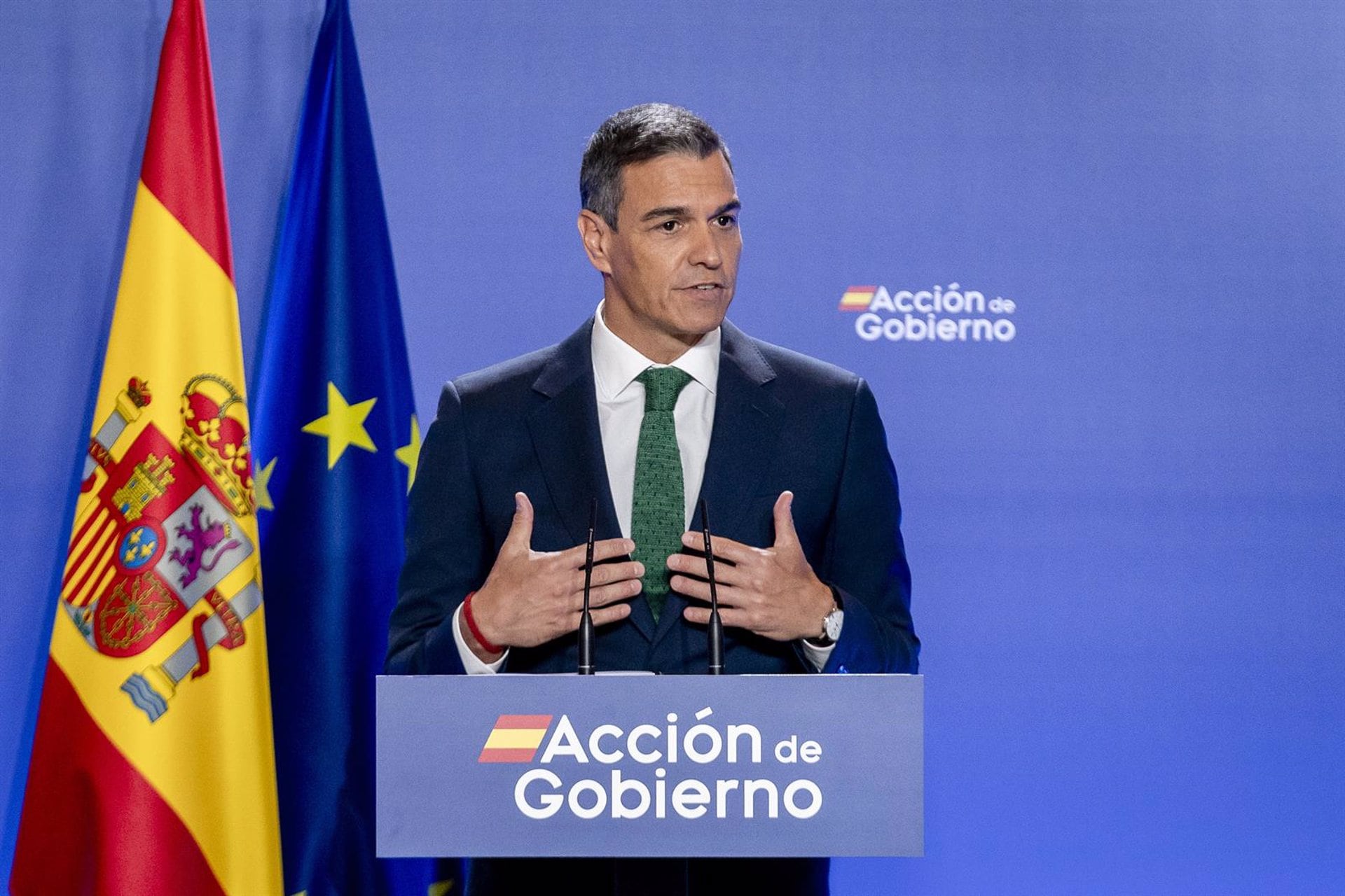 El presidente del Gobierno, Pedro Sánchez, inaugurará el curso político, en un acto en la sede del Instituto Cervantes, a 4 de septiembre de 2024, en Madrid. (A. Pérez Meca/Europa Press) 