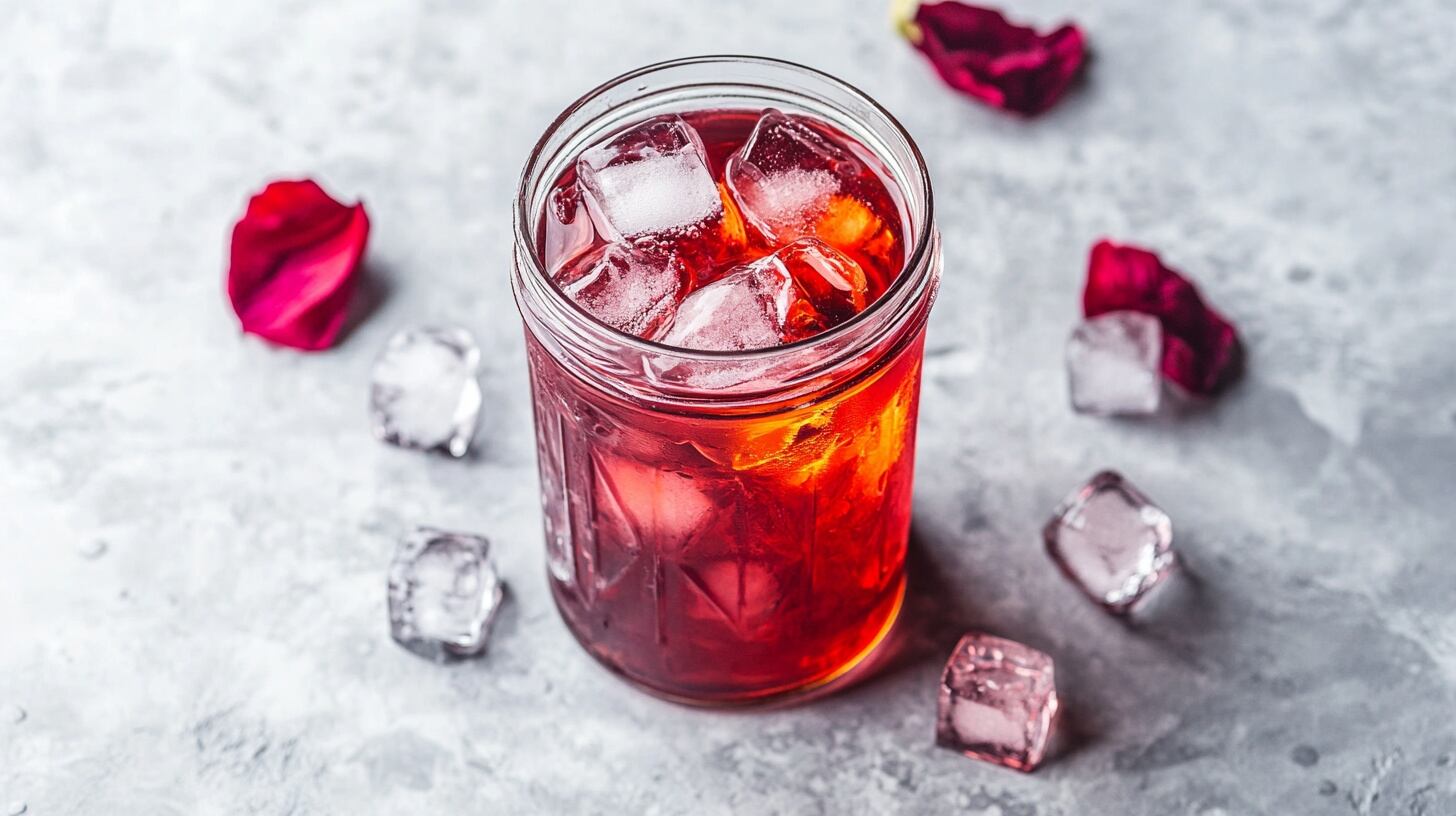 Bebida refrescante de jamaica, vaso de agua fresca, infusión de flor de hibisco, bebida tradicional mexicana. - (Imagen Ilustrativa Infobae)