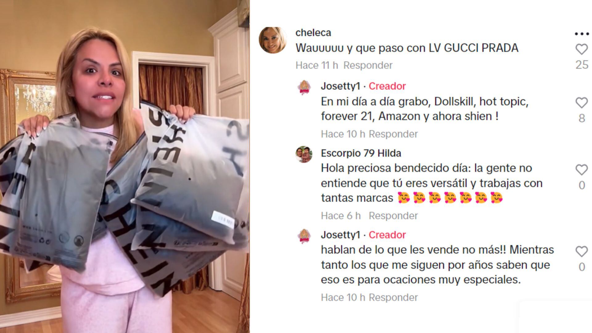 Josetty Hurtado, hija de Andrés Hurtado, responde a críticas. Captura/TikTok