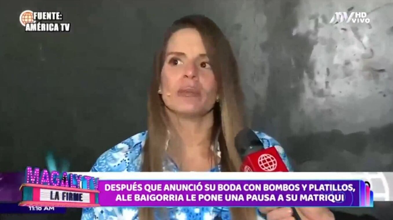 Alejandra Baigorria pone en pausa su boda con Said Palao: “Las cosas pueden ir cambiando”. (Captura: Magaly TV La Firme)