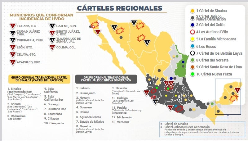 Mapa criminal de México