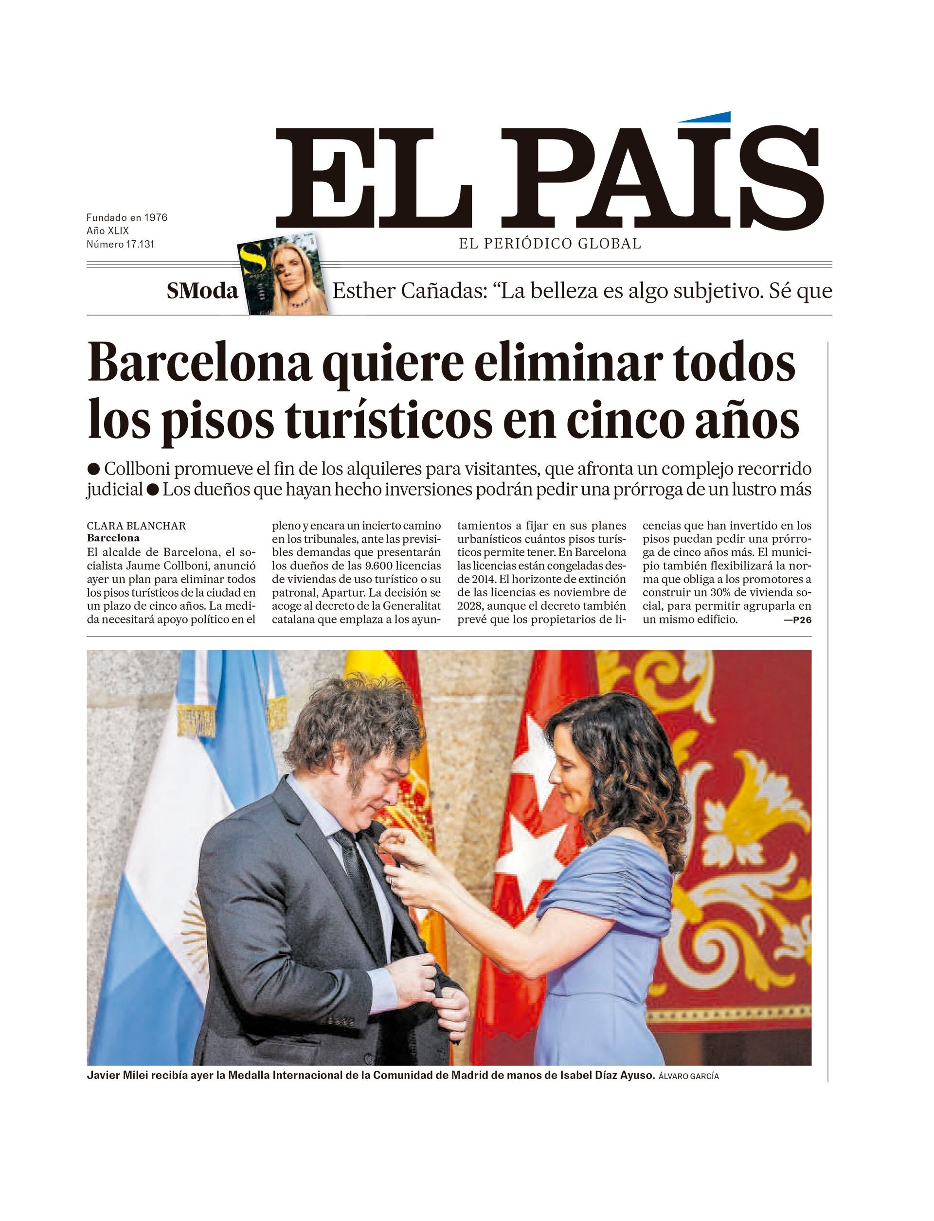 Repercusión de los medios españoles por la visita de Javier Milei