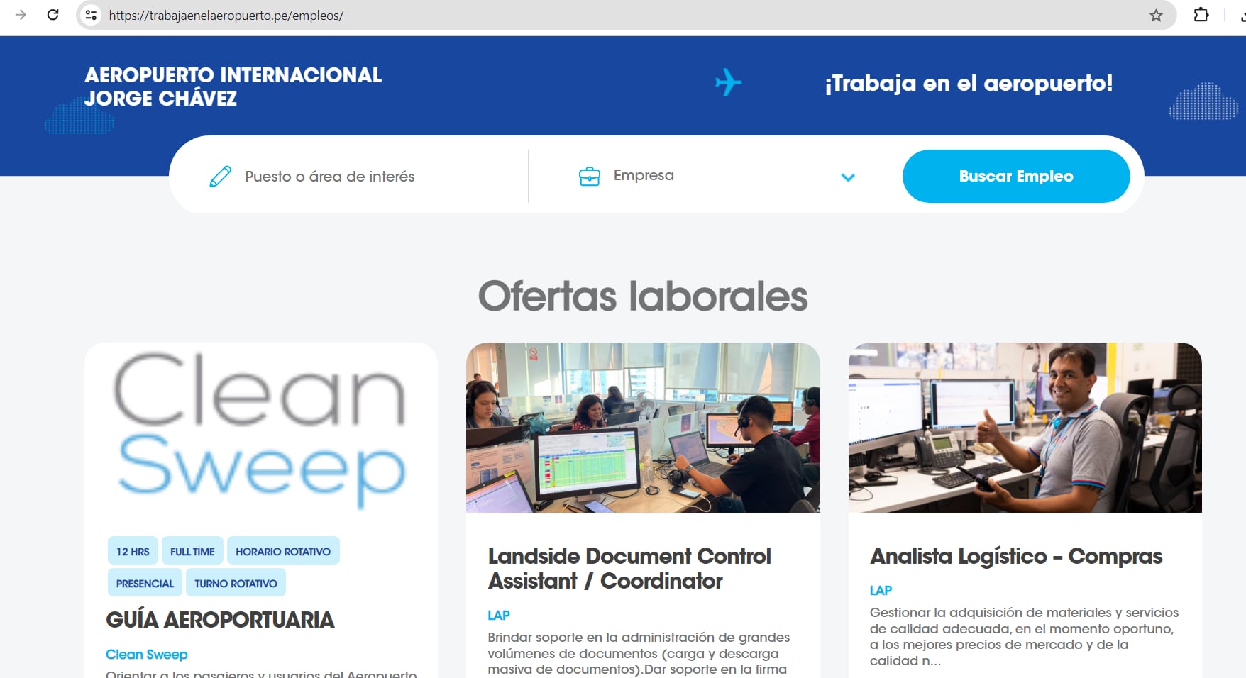 Empresas que operan en el aeropuerto Jorge Chávez lanzaron convocatoria laboral