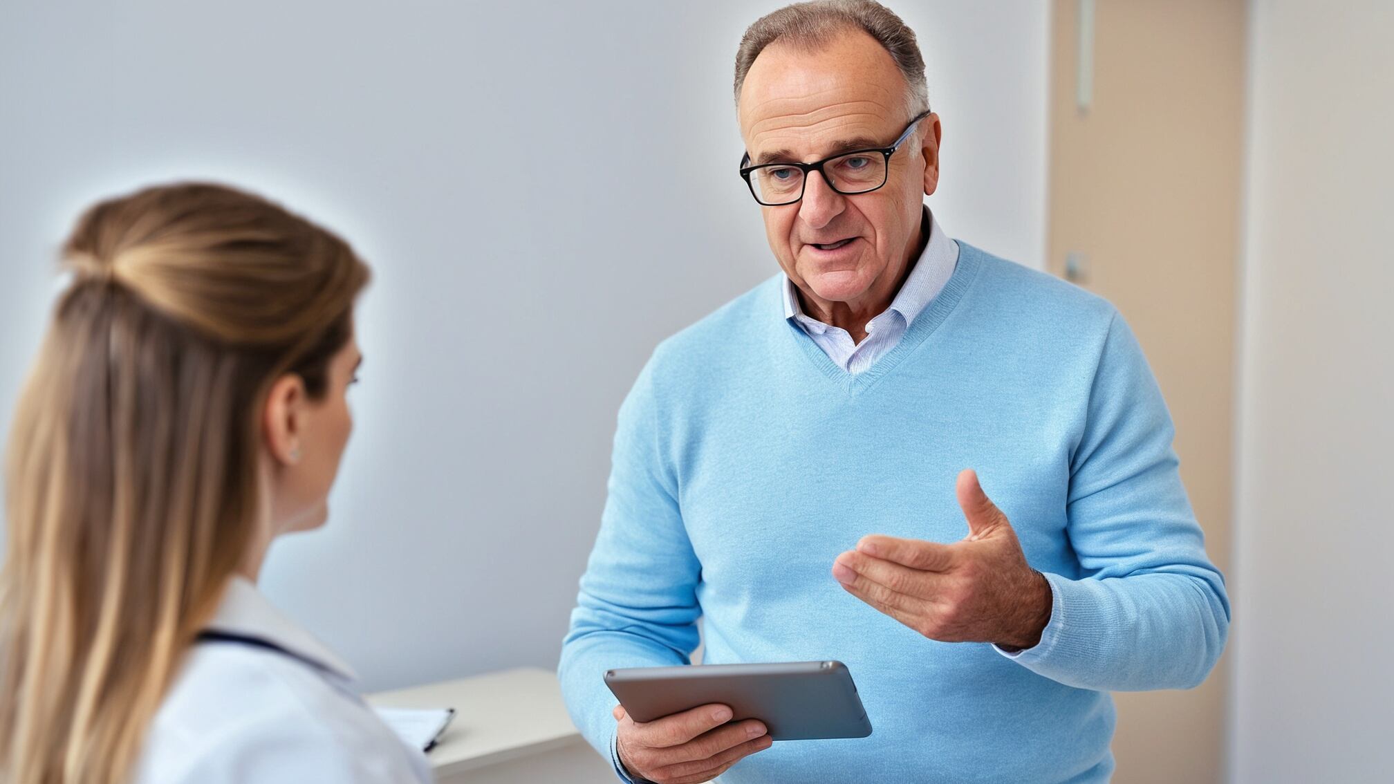 Una médica y su paciente hombre en un consultorio - (Imagen Ilustrativa Infobae)