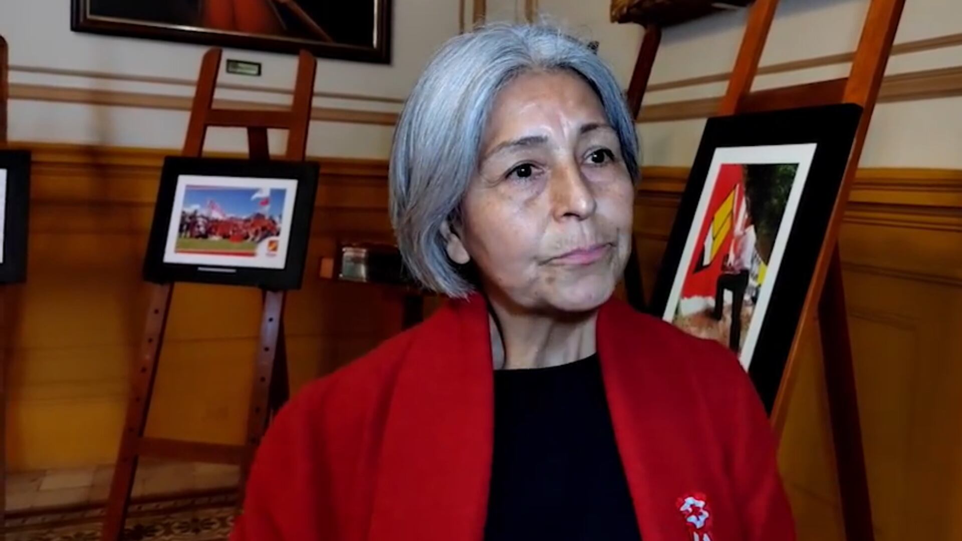 María Agüero en un evento partidario dentro del Congreso de la República. (Foto: Captura CTV Perú)