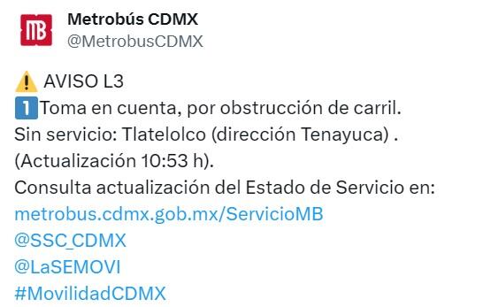 Estado en tiempo real de las diversas líneas del la red de transporte público terrestre de la CDMX.