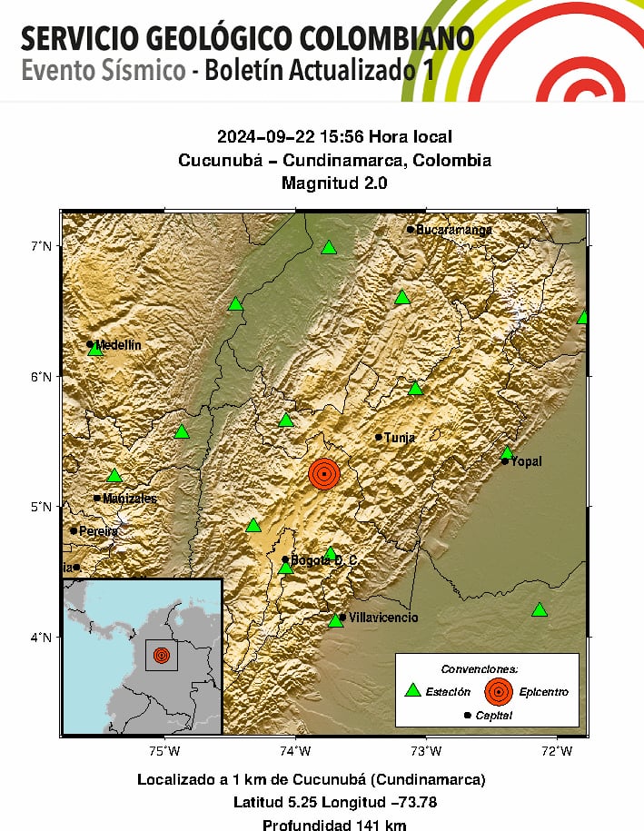 El temblor sorprendió a los habitantes del centro del país - crédito SGC