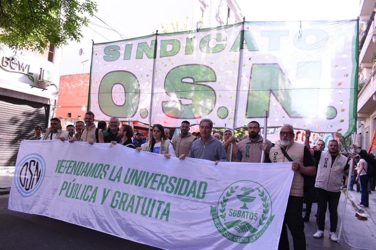 El Sindicato de Obras Sanitarias en la marcha universitaria