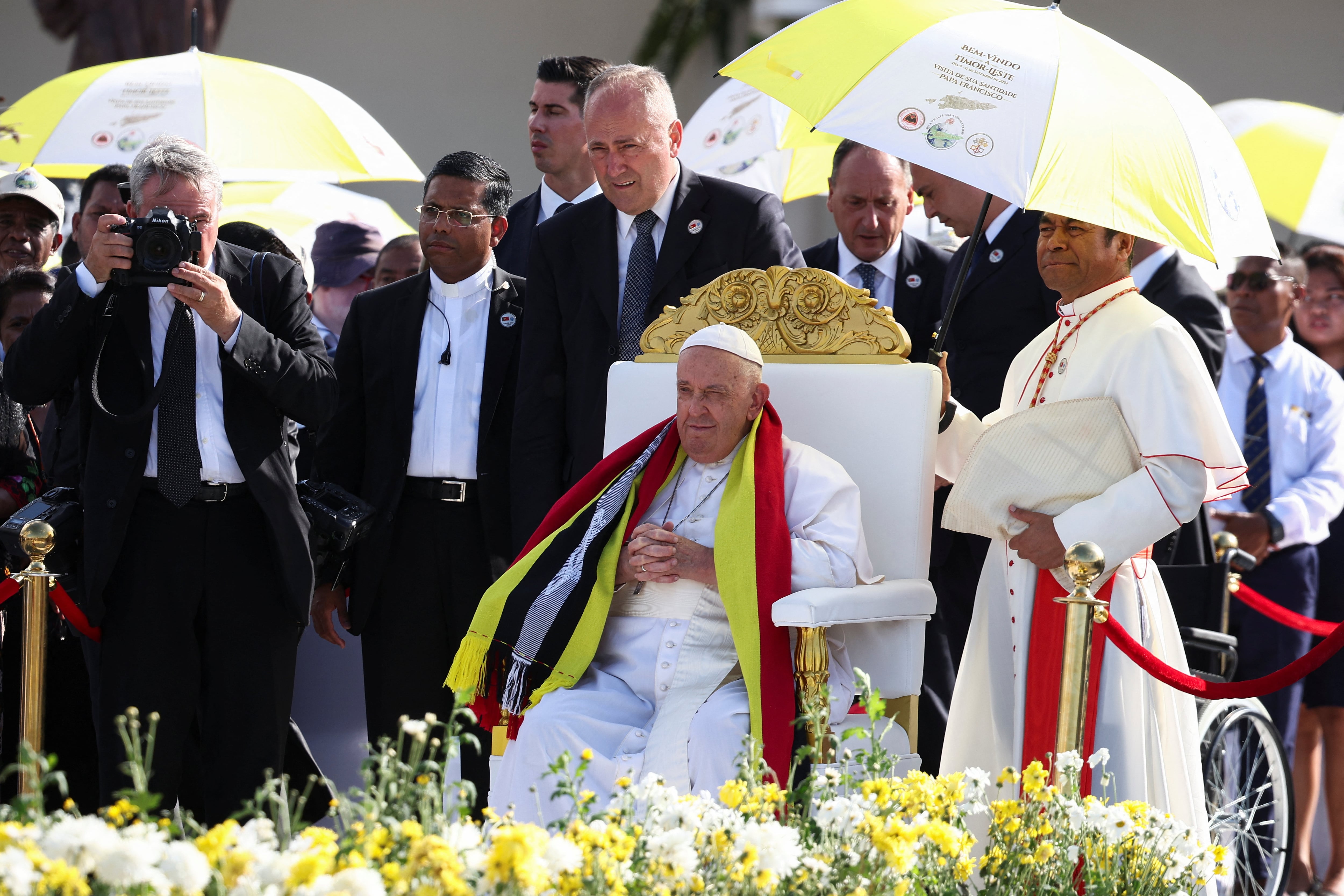 El Papa Francisco asiste a la Santa Misa en la Explanada de Taci Tolú.