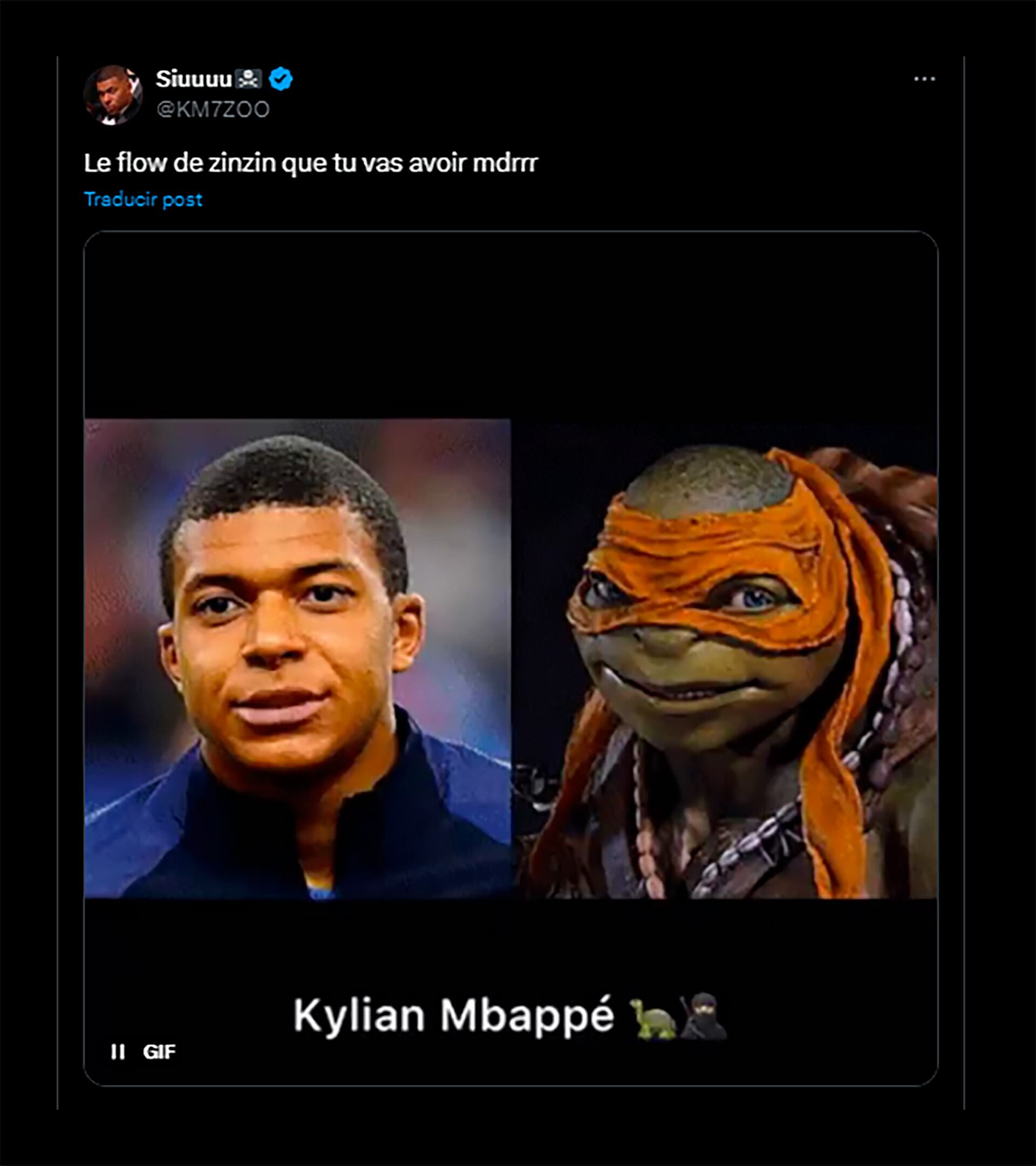 Posteo de Mbappé