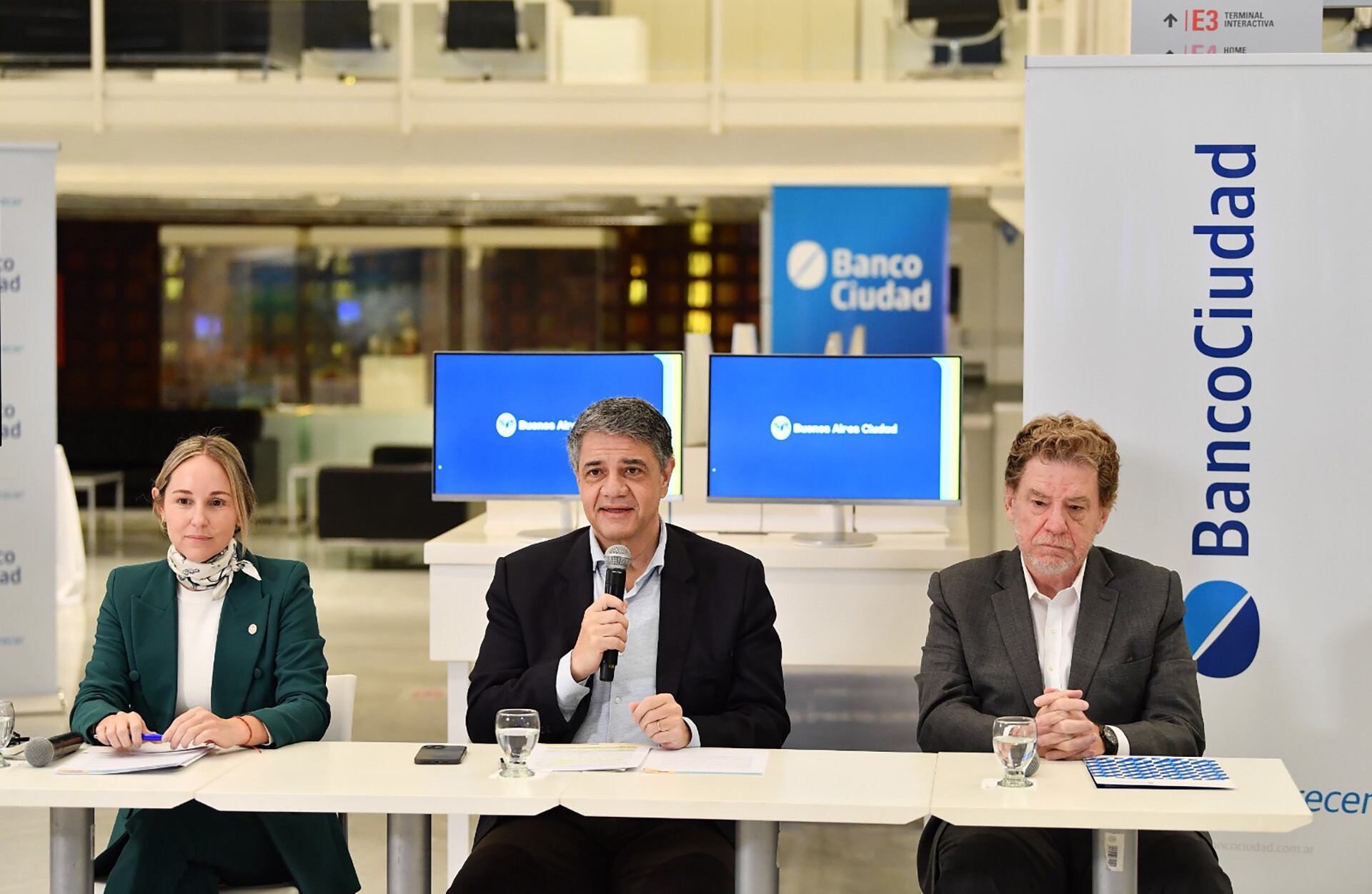 Jorge Macri con Guillermo Laje del Banco Ciudad