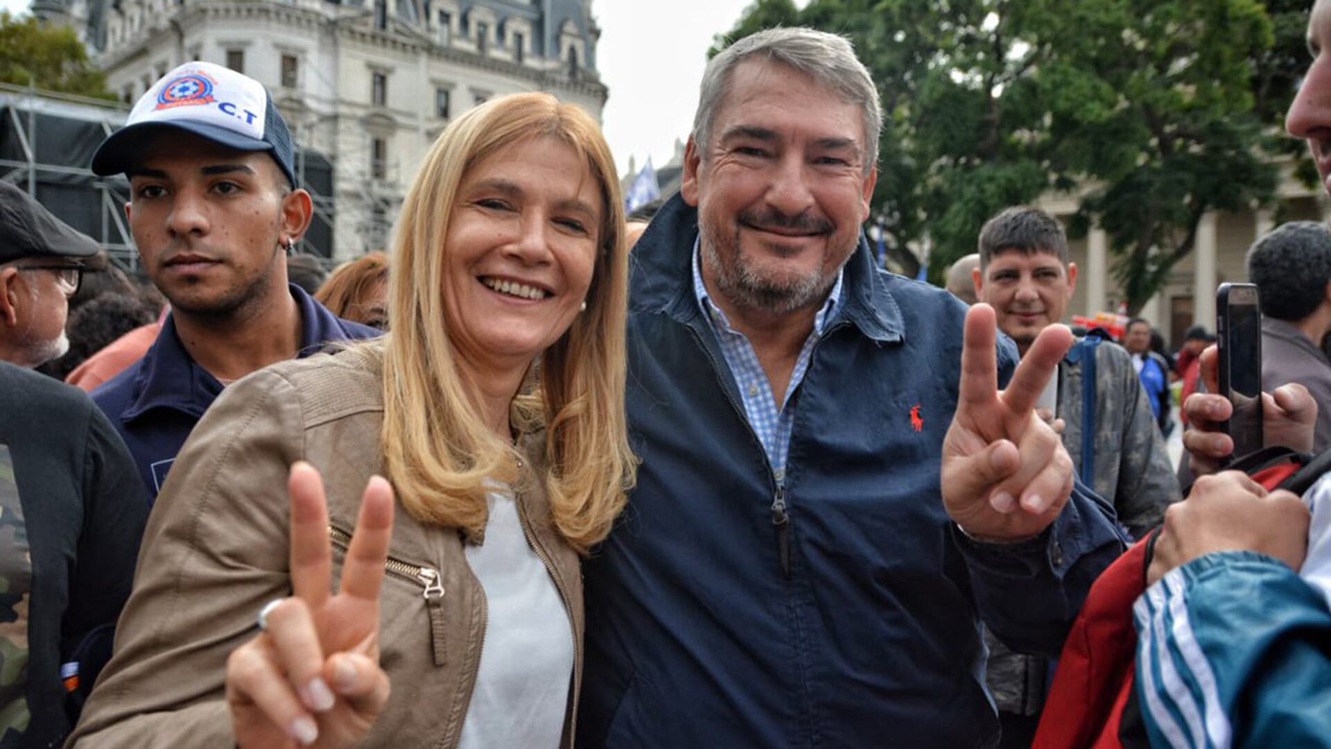 Jorge D'Onofrio junto a Verónica Magario