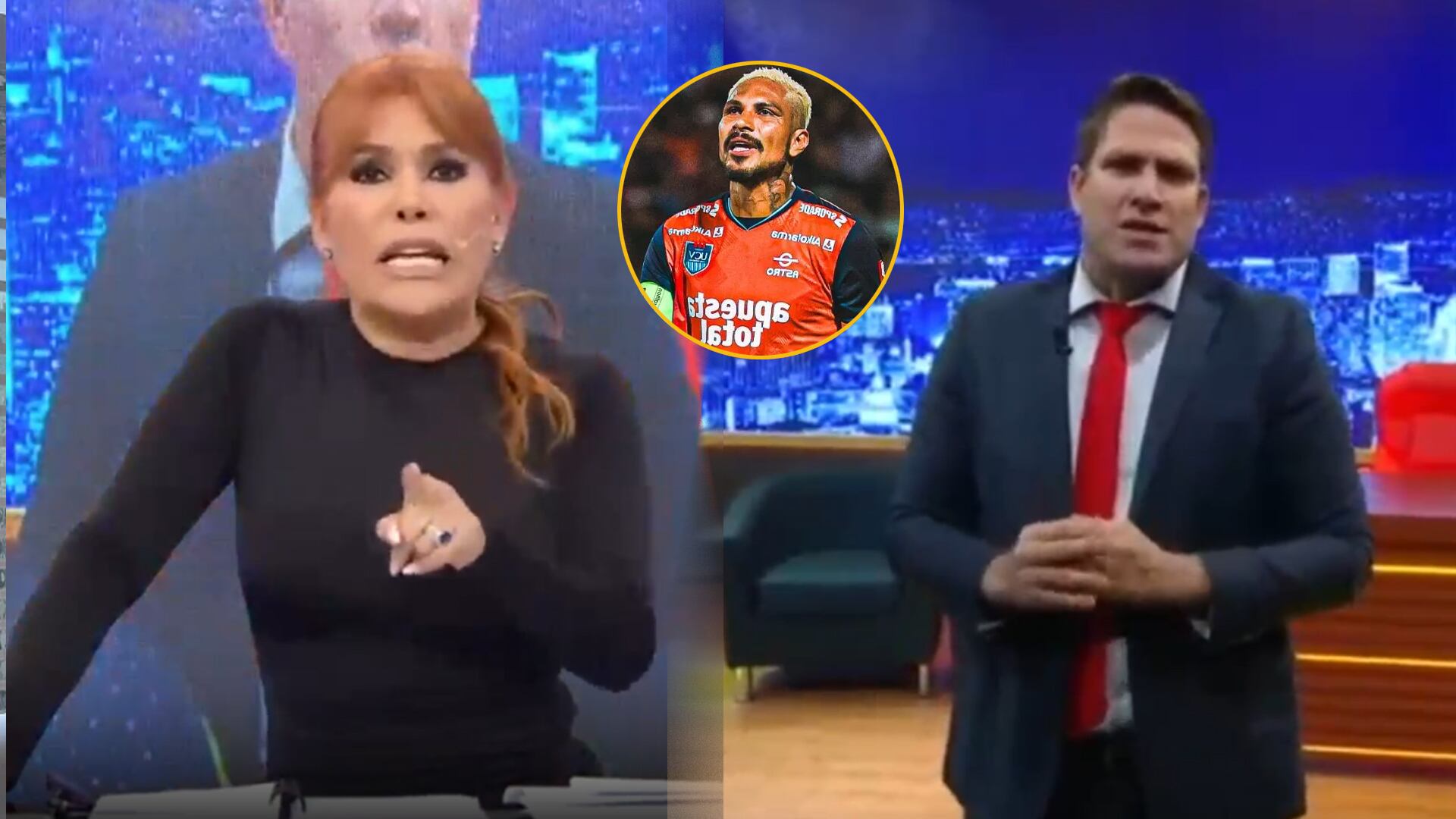 Magaly Medina molesta con Paco Bazán por defender a Paolo Guerrero. (Captura: Magaly TV La Firme)