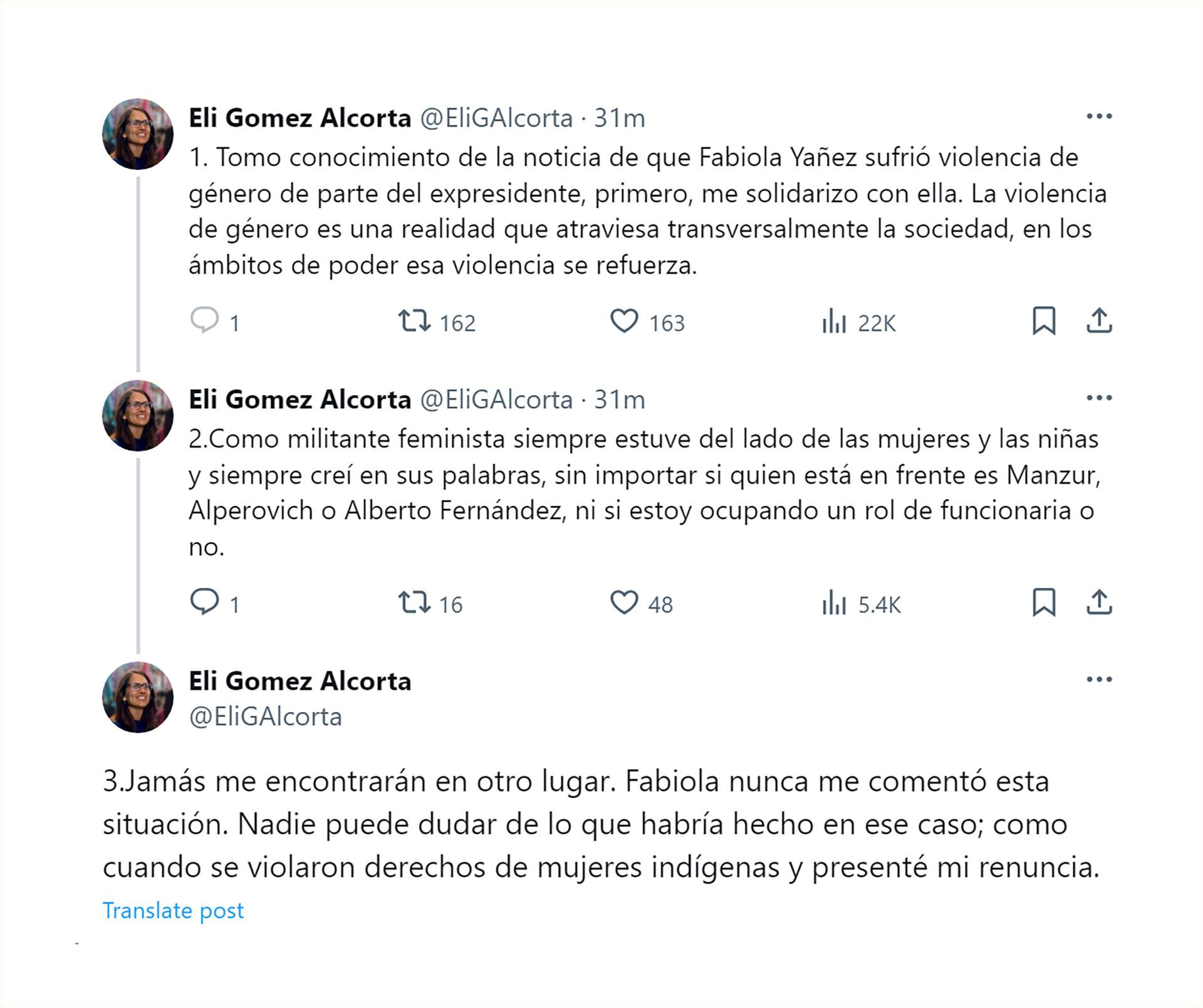 La ex ministra de Mujeres habló sobre la denuncia contra Alberto Fernández