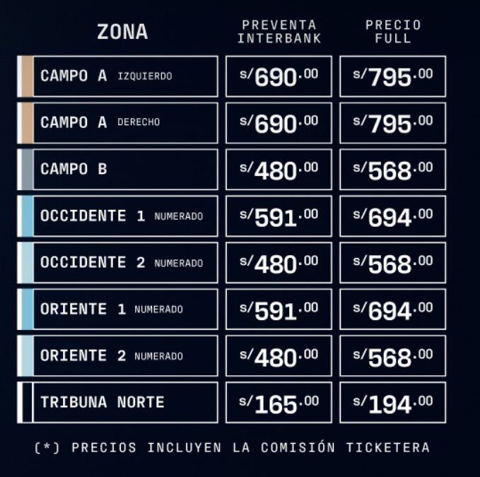 Precios de entradas para el concierto de Shakira en el Estadio Nacional. Teleticket