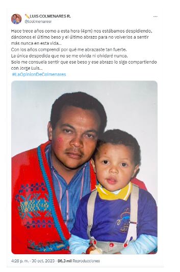 Padre de Luis Andrés Colmenares lo recordó con un mensaje por su aniversario de fallecimiento