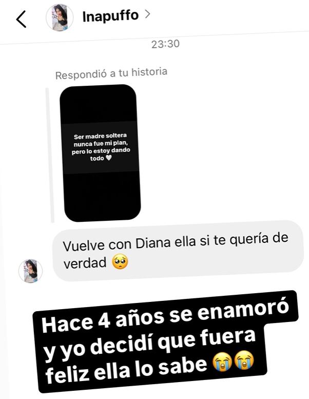 La creadora de contenido respondió mensaje de una seguidora que le aconseja volver con Diana Celis