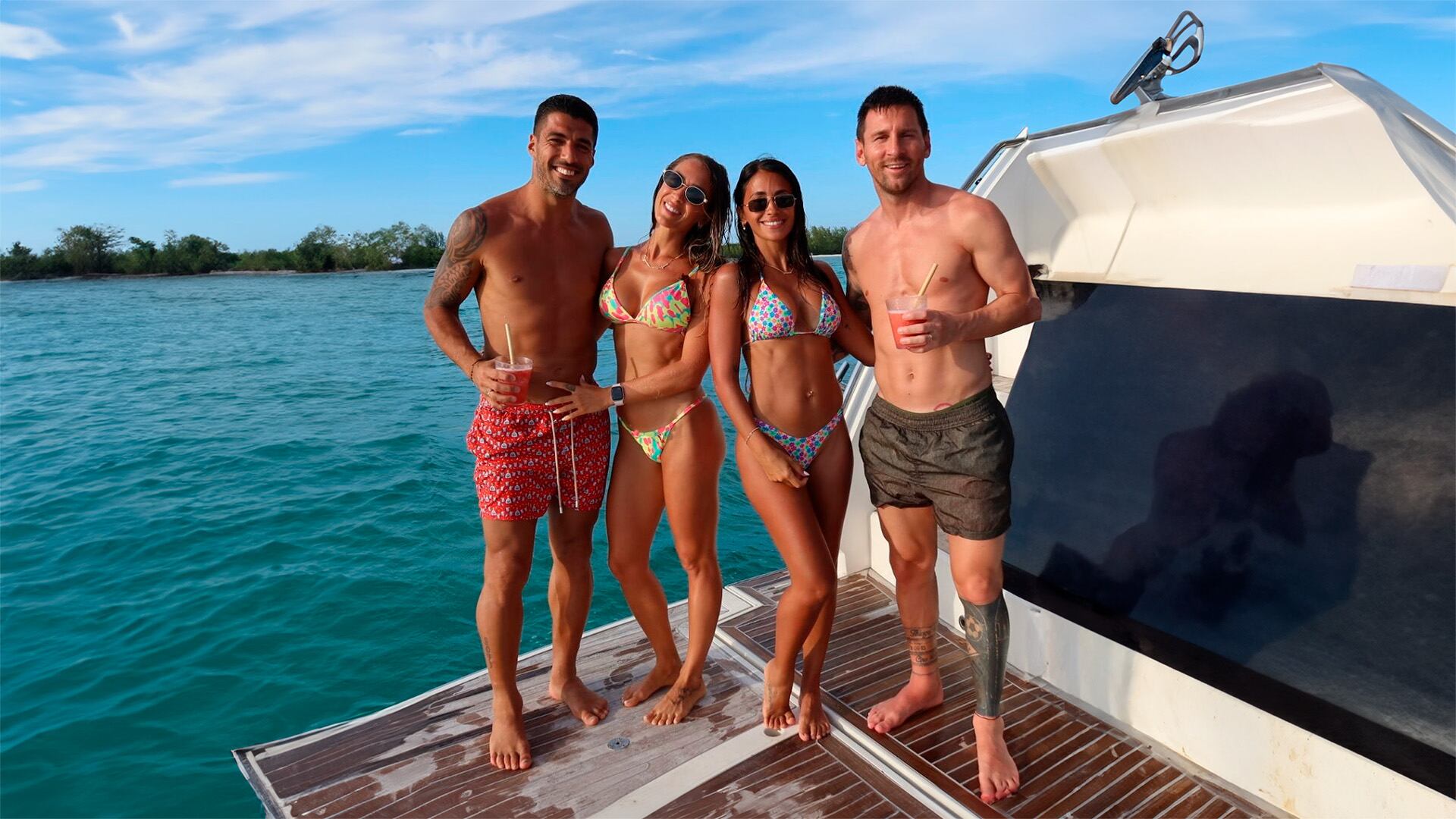 Las vacaciones de Lionel Messi, Antonela Roccuzzo, Sofia Balbi y Luis Suarez