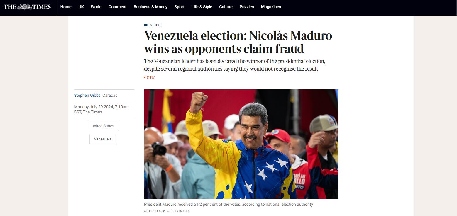 Así reseñaron los principales medios internacionales el fraude electoral perpetrado por Nicolás Maduro en Venezuela