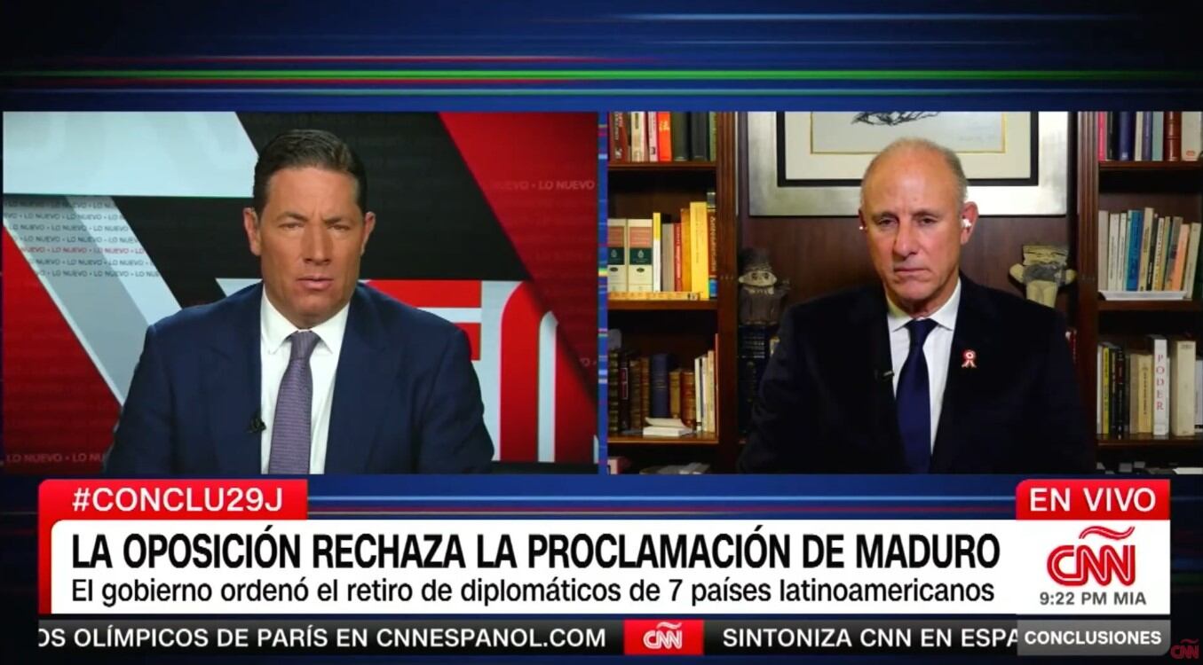 Javier González-Olaechea sobre el fin de las relaciones diplomáticas con Venezuela. Captura: CNN en español)