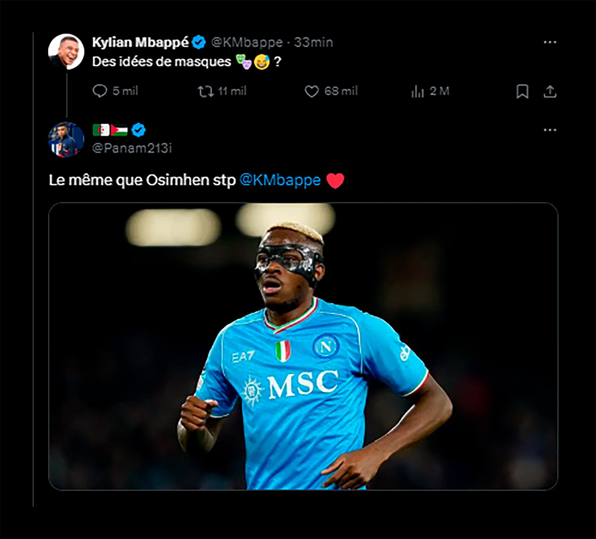 Posteo de Mbappé