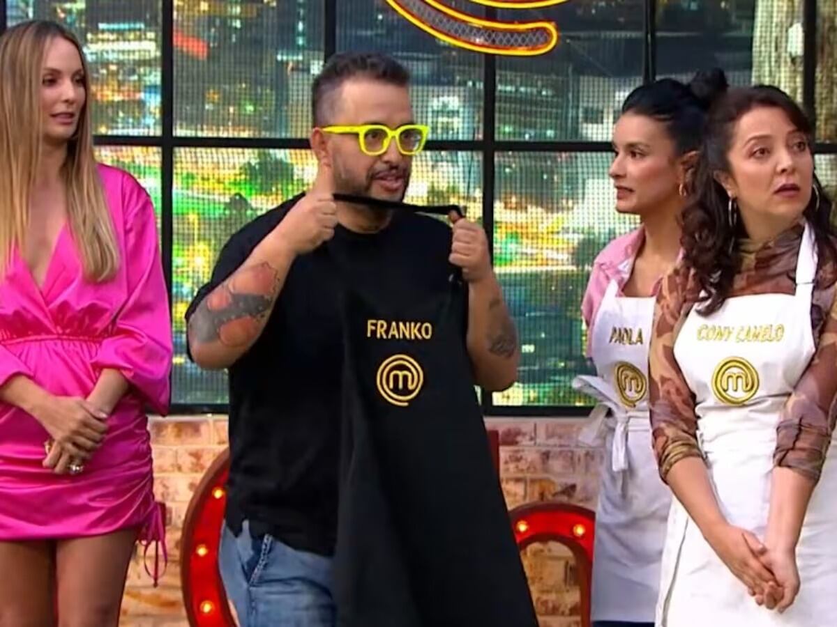 Cony Camelo y Franko Bonilla se enfrentan en medio de un desafío culinario en MasterChef Celebrity - crédito Canal RCN