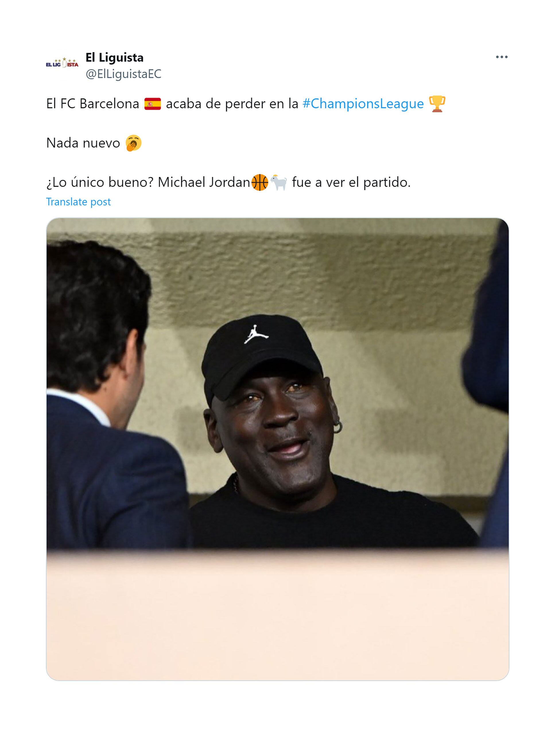 Michael Jordan en la derrota del Barcelona