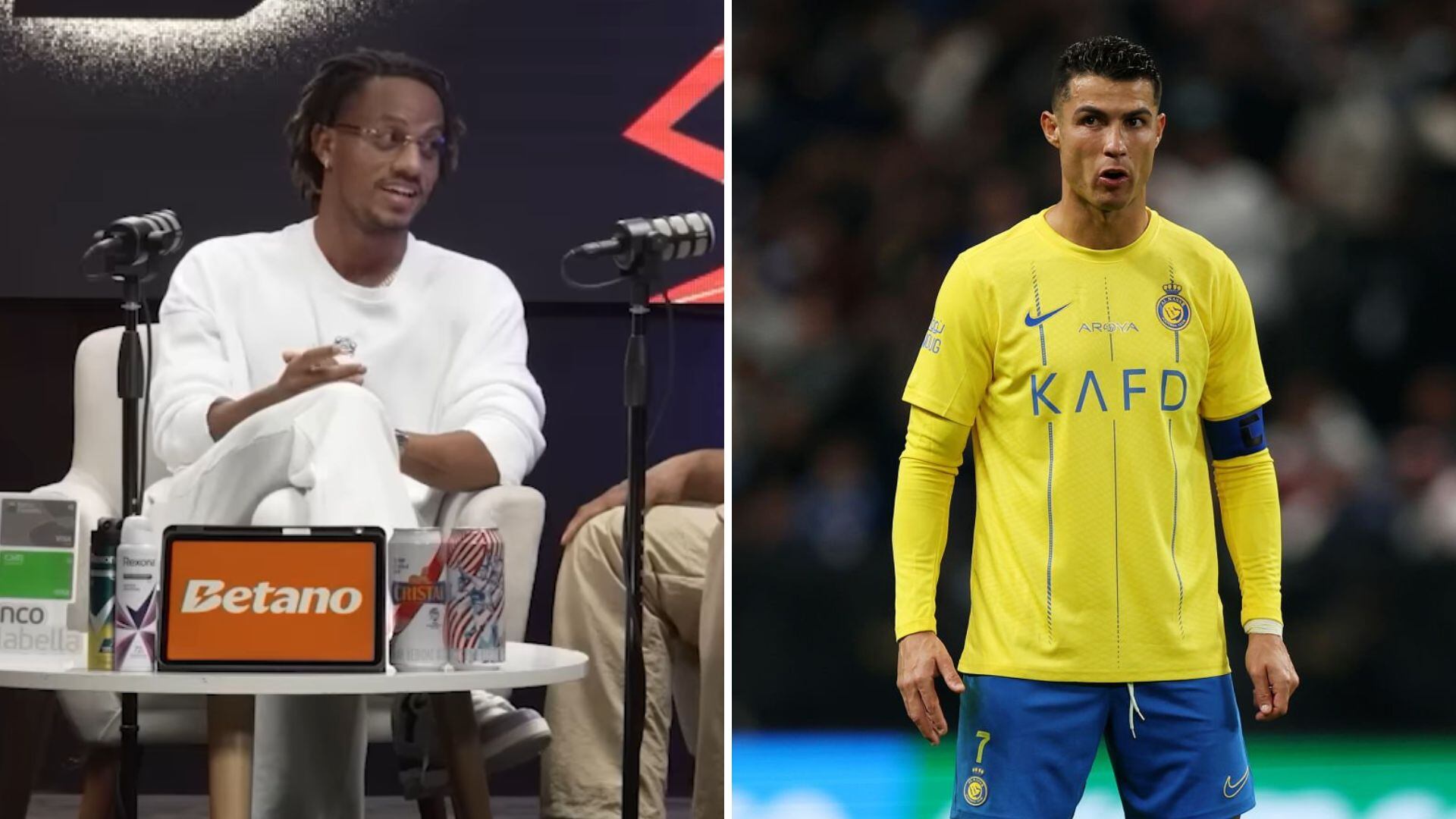 André Carrillo y Cristiano Ronaldo compartieron equipo en un amistoso organizado en Arabia.