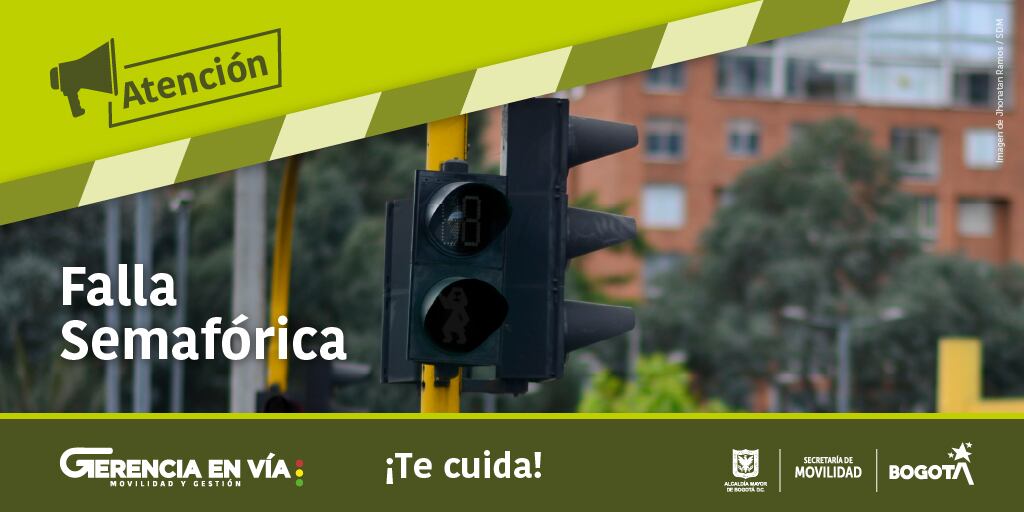 Un semáforo fuera de servicio afecta la movilidad en el sur de Bogotá - crédito @BogotaTransito/X