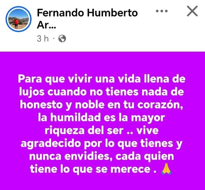 Fernando Armas lanza indirecta contra Andrés Hurtado.