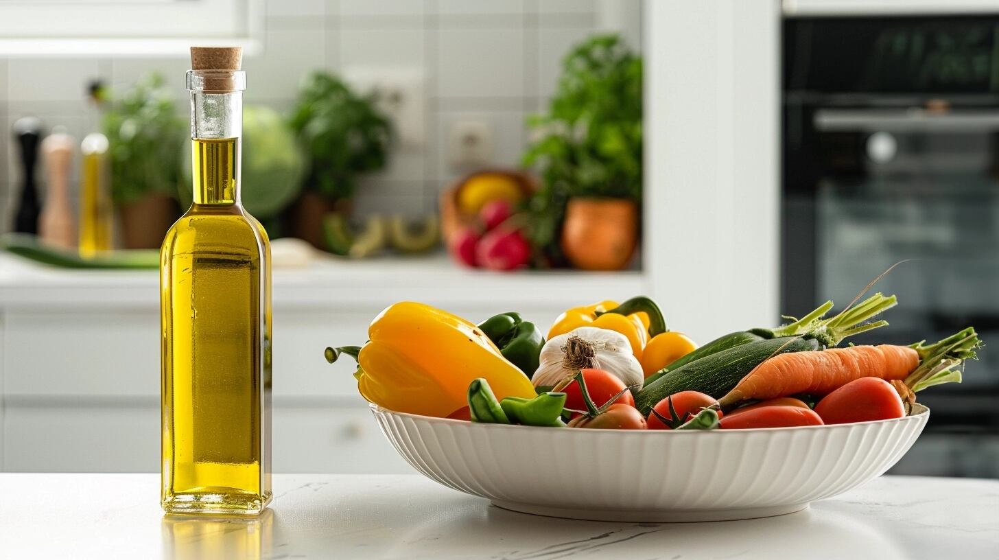 Aceite de oliva en botella destacado como elemento fundamental para una cocina saludable. La fotografía subraya la importancia de incluir grasas saludables en la dieta diaria, contribuyendo a una mejor alimentación y bienestar. Palabras clave: elemento fundamental, cocina saludable, grasas saludables, dieta diaria, mejor alimentación, bienestar, aceite de oliva, salud nutricional, ingrediente esencial, calidad alimentaria. (Imagen ilustrativa Infobae)