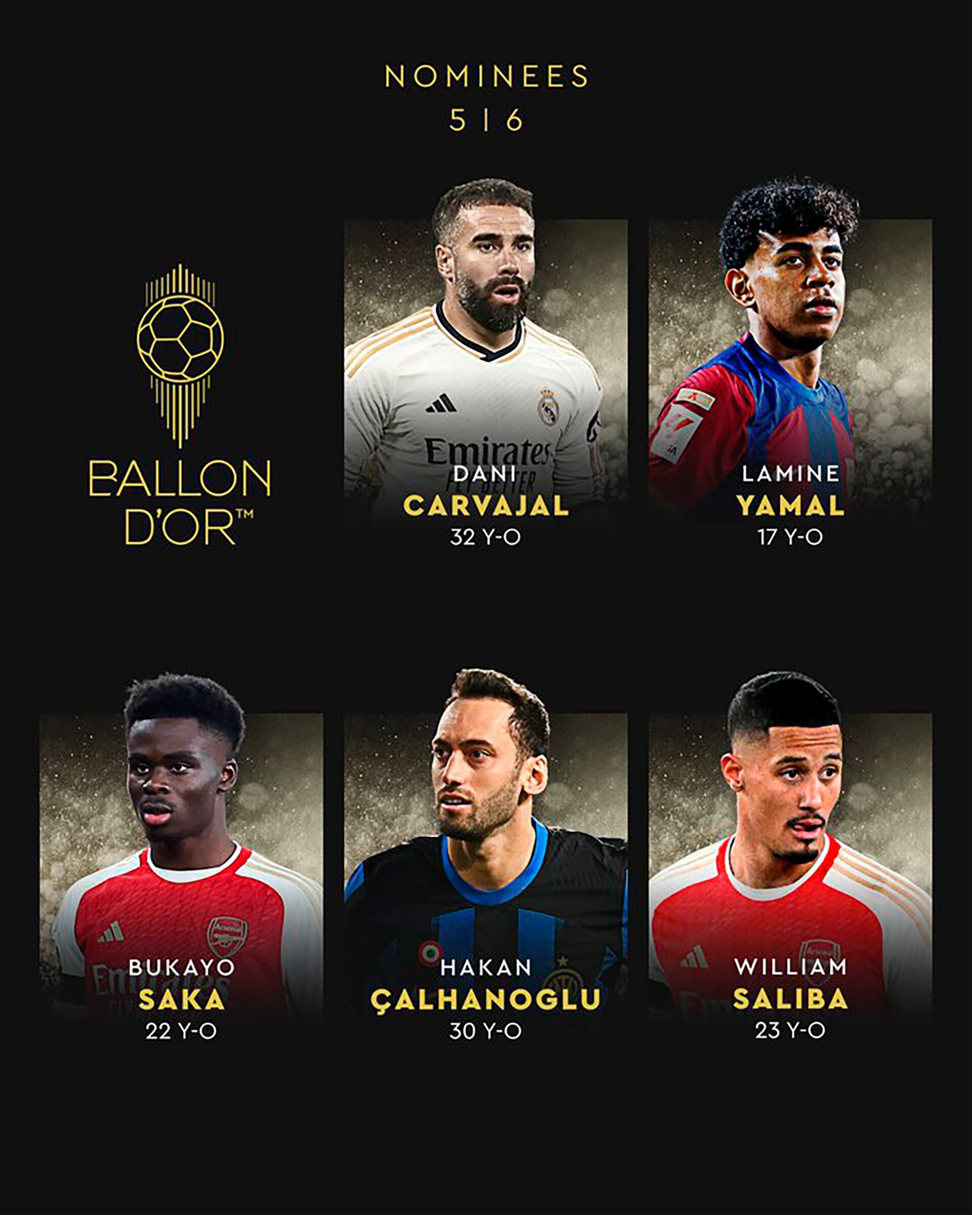 Los nominados al Balón de Oro