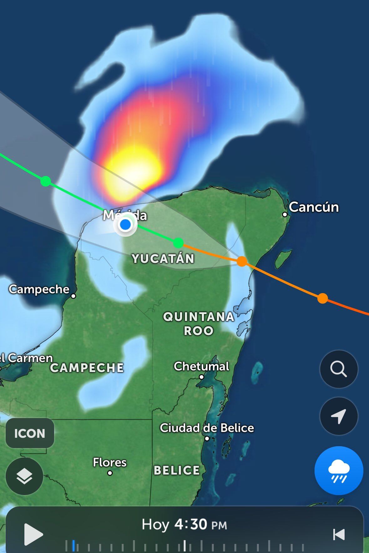 Su trayectoria es hacia el estado de Yucatán