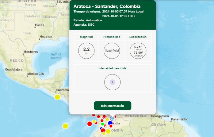 Sismo en Colombia