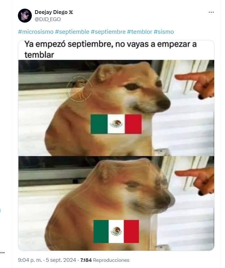 Usuarios en redes reaccionaron con memes al microsismo de la CDMX (Captura X)