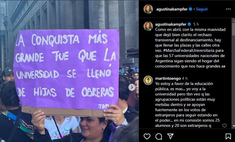 Famosos a favor de la Marcha Federal Universitaria