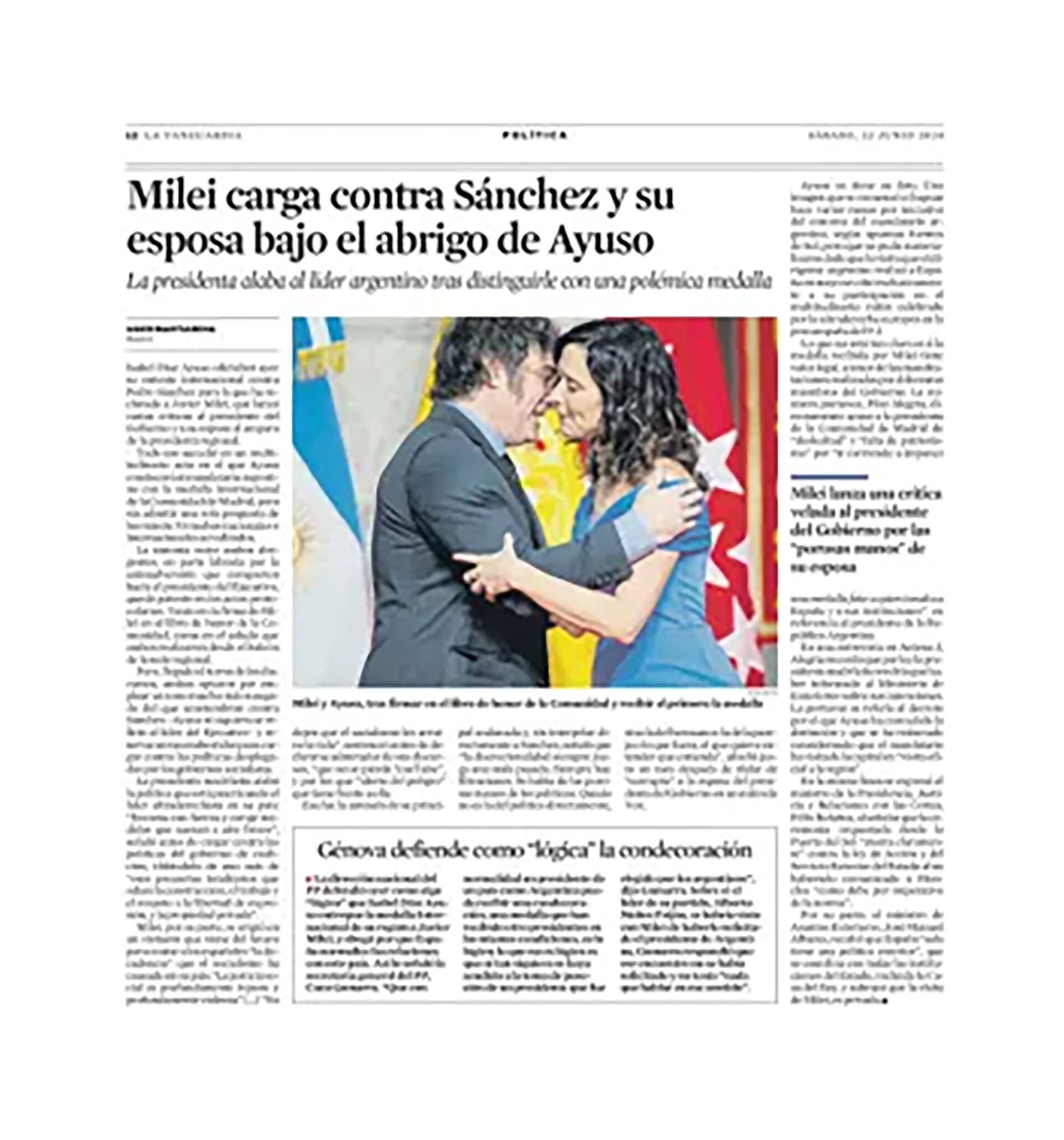 Repercusión de los medios españoles por la visita de Javier Milei