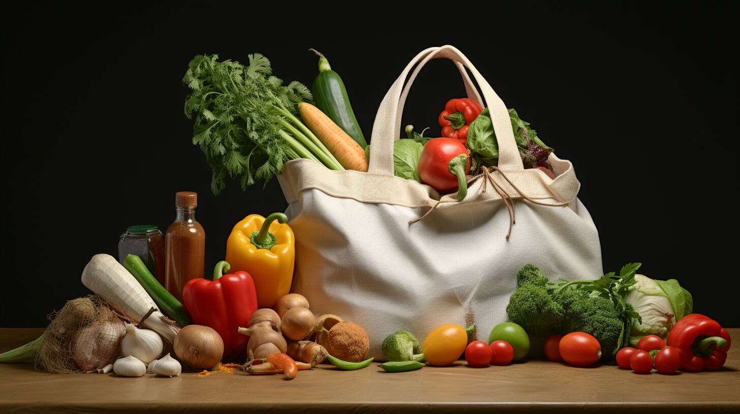 Bolsa de compra llena de vegetales frescos y saludables, promoviendo una alimentación sana y nutritiva. (Imagen ilustrativa Infobae)