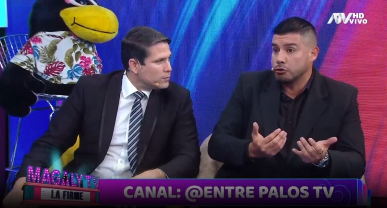 Magaly Medina y Erick Delgado se burlan de Paco Bazán por su carrera futbolística (Captura: Magaly TV La Firme)