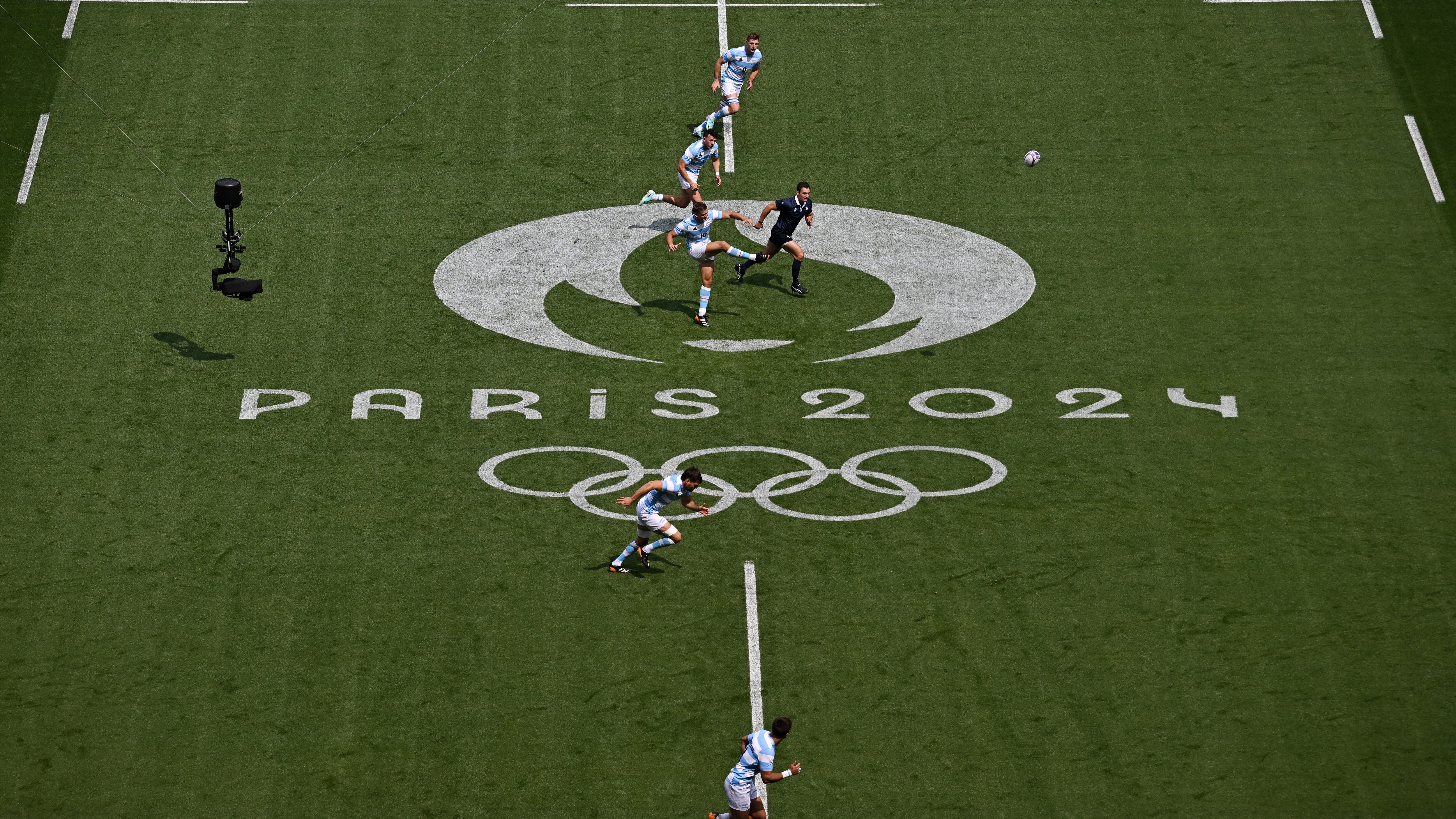 Los Pumas 7 iniciaron su camino en París 2024 con dos victorias (ante Kenia y Samoa) y clasificación a los cuartos de final en los Juegos Olímpicos (REUTERS/Dylan Martinez)