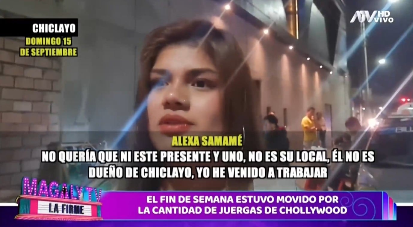 Christian Domínguez se reencuentra con Alexa Samamé y pide que la bajen de escenario. (Captura: Magaly TV La Firme)