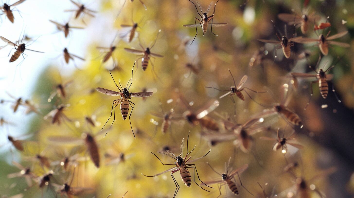 Una horda de mosquitos volando - (Imagen Ilustrativa Infobae)