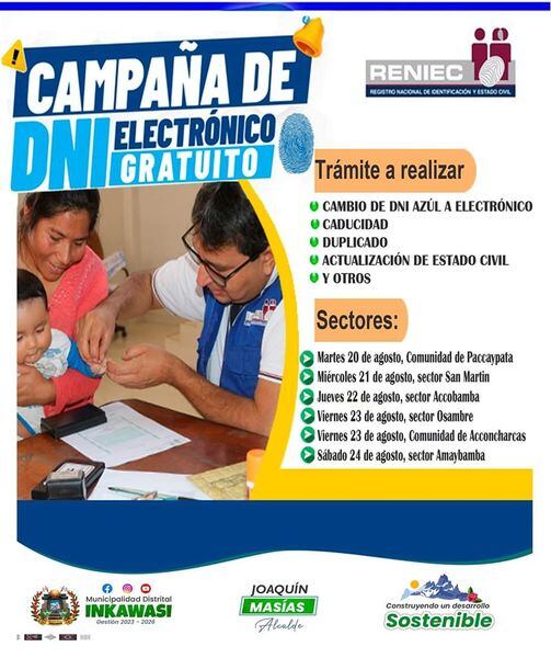 El personal del Reniec llega a diversos puntos del Perú para participar de las campañas itinerantes