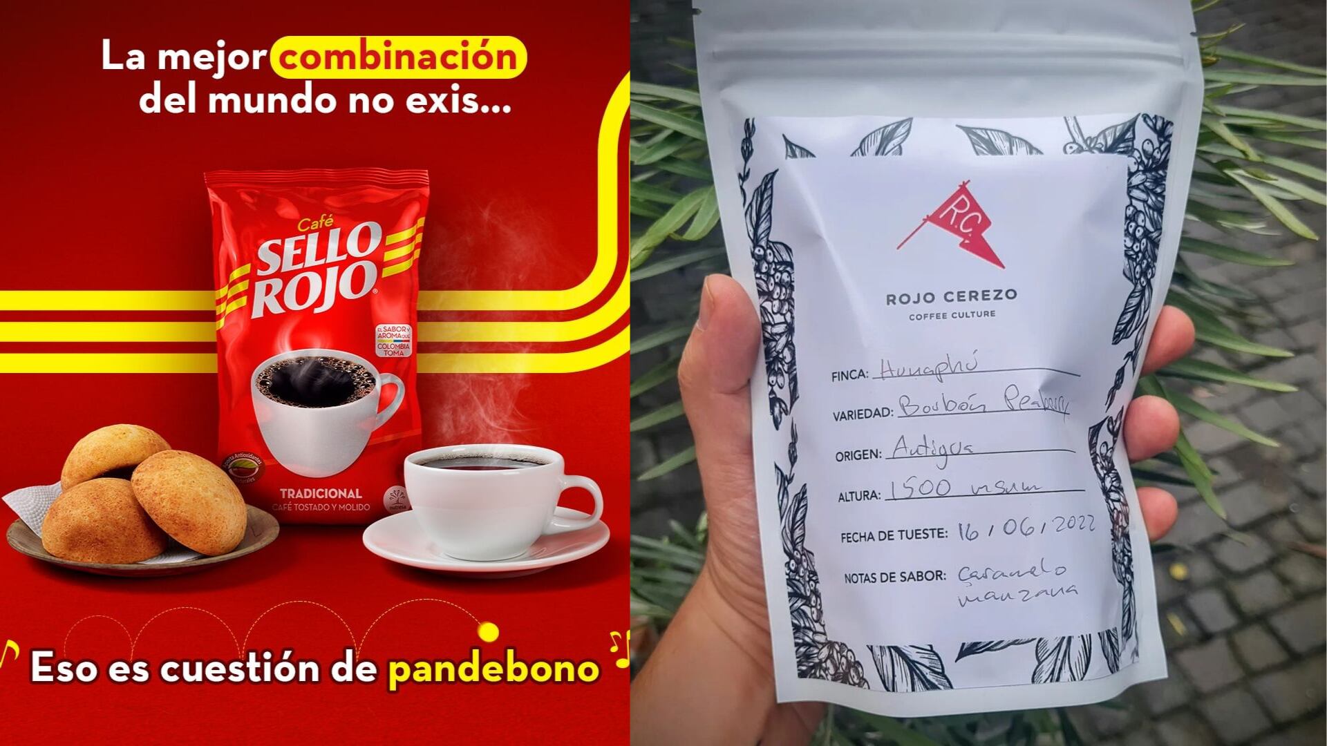 Estas son las dos marcas de café que compitieron legalmente por el nombre - crédito 
cafe.sellorojo/Instagram y rojocerezo/Instagram