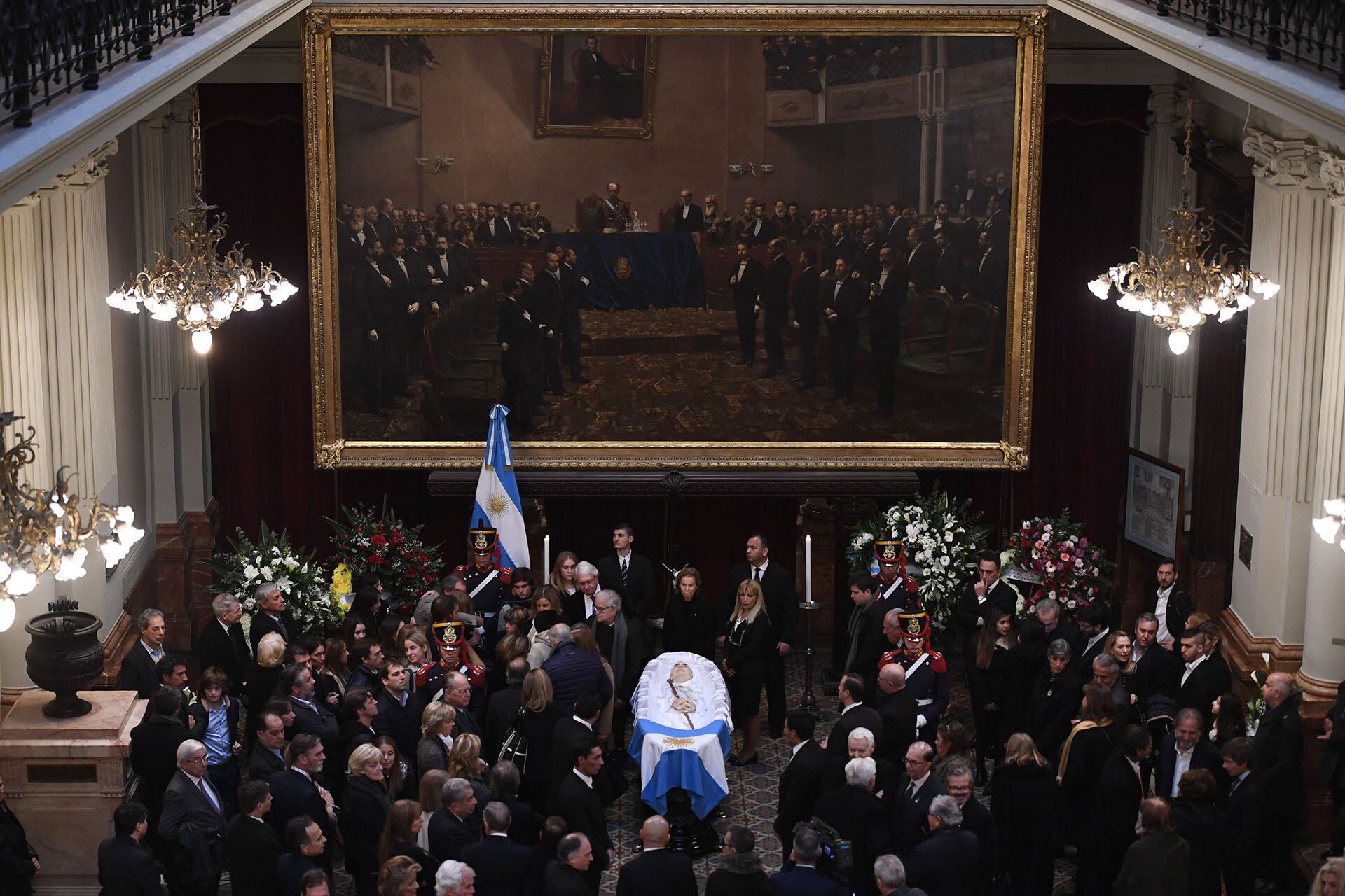 El último adiós a De la Rúa en el Salón Pasos Perdidos del Congreso de la Nación (Foto Gabriel Cano / Comunicación Senado)