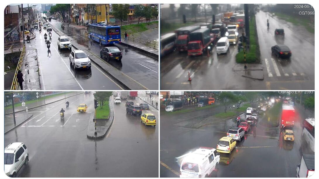 Llueve en las localidades de: Engativá, Fontibón, Kennedy y Barrios Unidos - crédito @BogotaTransito / X